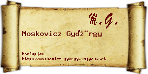 Moskovicz György névjegykártya